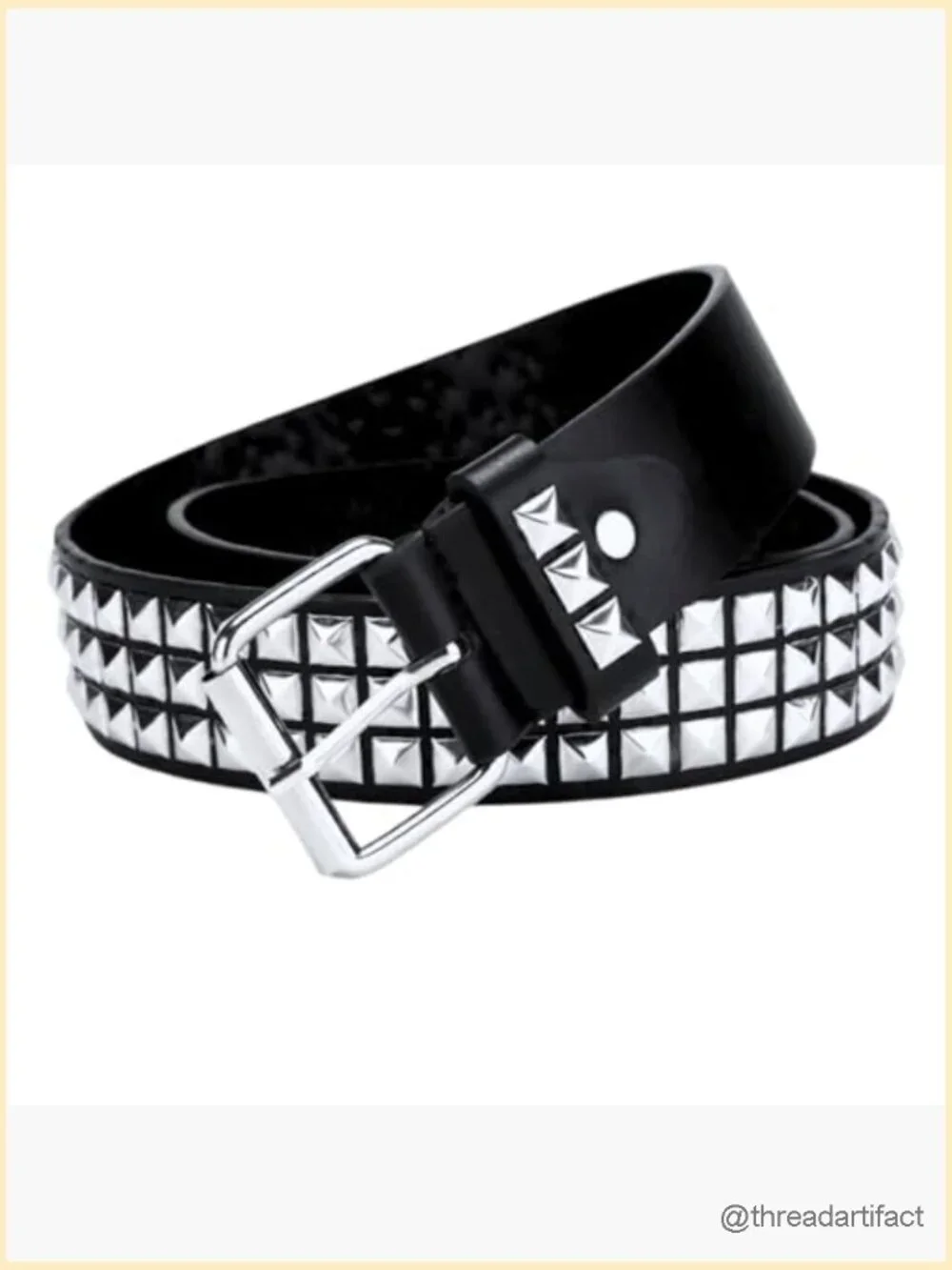 Punk Rock Rivet Studded Belt with Pyramid Studs